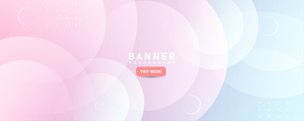 banner background. colorful. blue and pink gradation. cirlcle pattern. pastel colro.memphis abstract