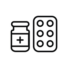 Medicines icon isolate white background vector stock illustration.