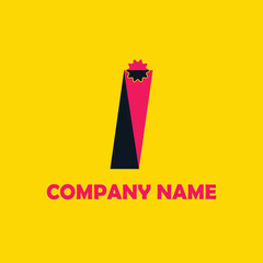 modern minimal letter  i logo design vector icon sign 