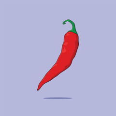 Red Chili Vegetable Icon Vector Spicy vector icon