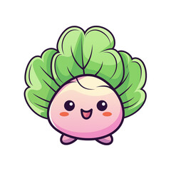 cartoon vegetable isolated on white background