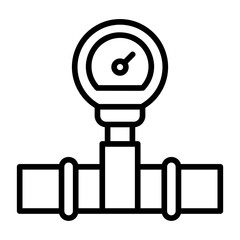 Pressure gauge, pressure meter, pressure indicator, pressure reader, pressure measurement device icon and easy to edit.