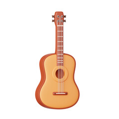 Obraz premium Guitar music instrument melody icon 3d illustration isolated