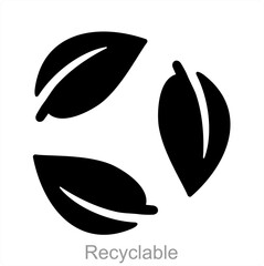 Recyclable and recycle icon concept