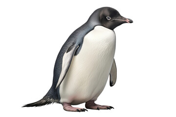 Cutout of an Adelie Penguin isolated on Transparent background. Generative Ai
