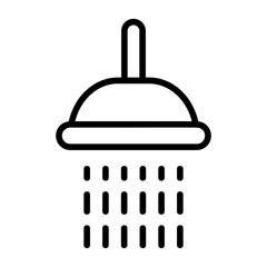 Showerhead, shower spray, shower stall, bathing facility, shower bath icon and easy to edit.