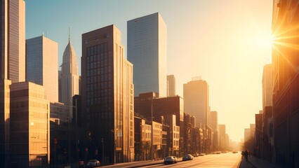 Fototapeta premium Sunrise for a new day of business