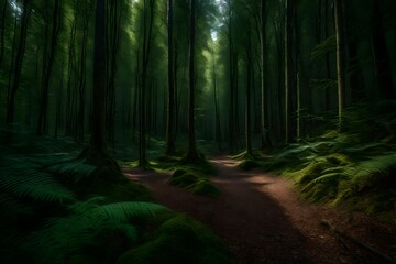 Fototapeta premium forest in the morning fog