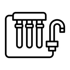 Filtration system, water purification, purifying device, water treatment, filter unit icon and easy to edit.