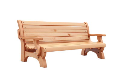 Wooden Park Bench with Transparency Png