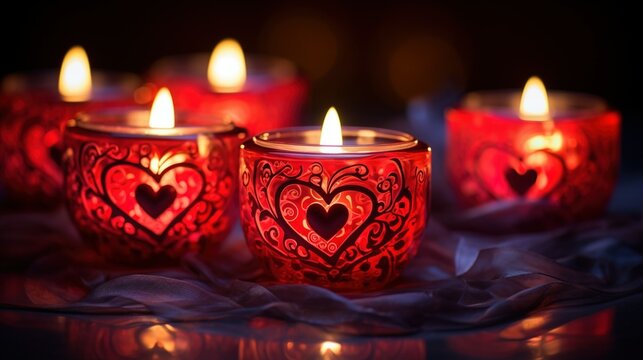 Glowing affection! Witness candle hearts aflame, a symbol of love. Stocks that redefine romantic ambiance with the warmth of burning passion