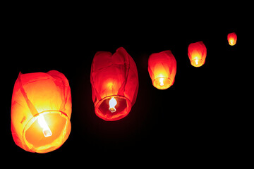 A sky lantern also known as Kǒngmíng lantern or Chinese lantern