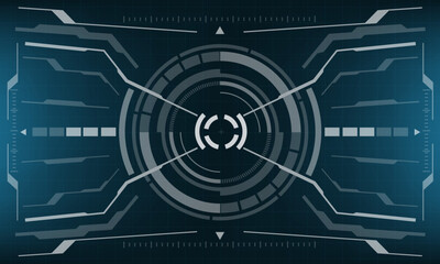 HUD sci-fi interface screen view geometric on blue design virtual reality futuristic technology creative display vector