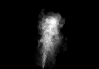 White smoke or steam smog moves on a black background. Beautiful gray smoke 
