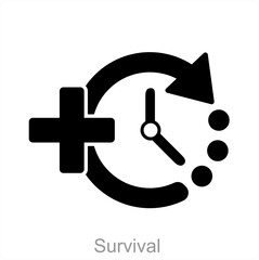 Survival and timer icon concept