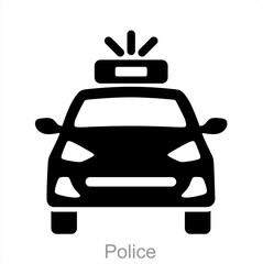 Obraz premium Police and vehicle icon concept