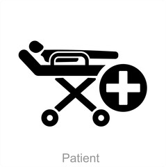 Patient and medical care icon concept