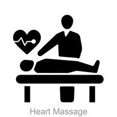 Heart Massage and massage icon concept