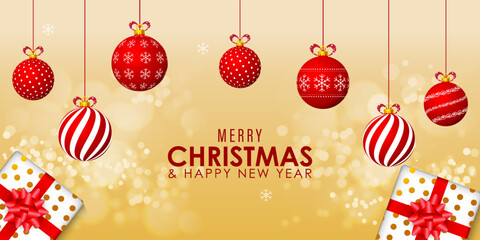 Vector illustration of Merry Christmas social media feed template