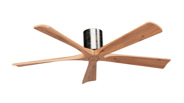 Modern wooden ceiling fan. Ceiling wooden electric fan