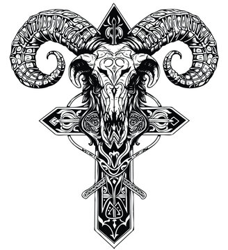 Mystical Aries Tattoo with Celtic Cross: Exploring Ancient Legends and Zodiac Symbols