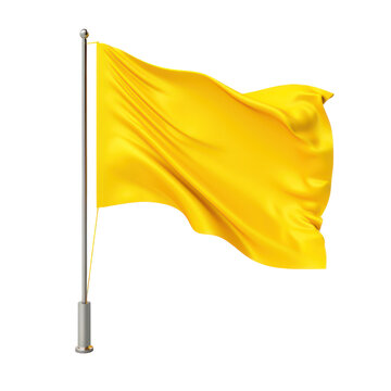 Yellow flag isolated on transparent background,transparency 