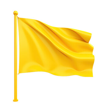 Yellow flag isolated on transparent background,transparency 