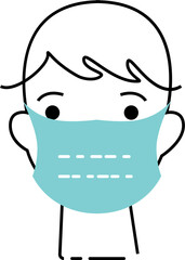  Man wear mask illustration.