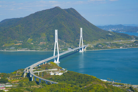 Tatara Bridge of Shimanami Kaido , Japan,Shikoku,Ehime Prefecture,Imabari, Ehime,Omishima October 2012