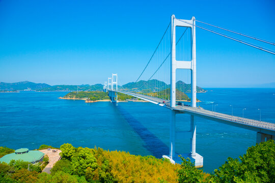 Kurushimakaikyo bridge, part of Shimanami Kaido expressway, Japan,Ehime Prefecture,Imabari, Ehime,Koura town May 2013
