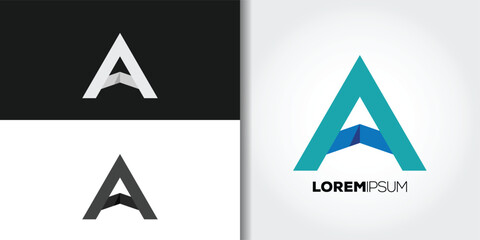 abstract letter a logo set