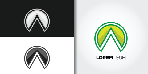 abstract letter a logo set