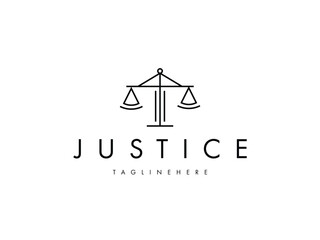 abstract law firm justice line creative logo design - obrazy, fototapety, plakaty