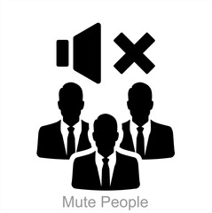 Mute People and mute icon concept