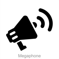 Megaphone and advertise icon concept