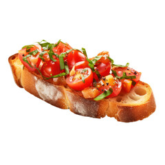 Bruschetta,Italian food isolated on transparent background,transparency 