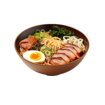 ramen,japanese food,bowl of ramen noodle isolated on transparent background,transparency 