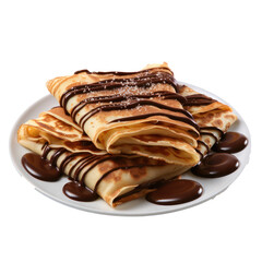 chocolate crepes isolated on transparent background,transparency 
