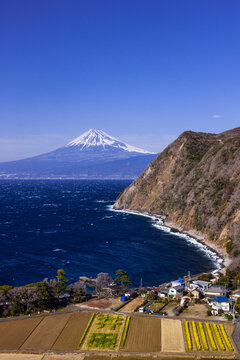 Mt.Fuji over Suruga Bay seen from Ida , Japan,Shizuoka Prefecture,Numazu, Shizuoka,Ida January 2014