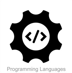 Programming languages and code icon concept