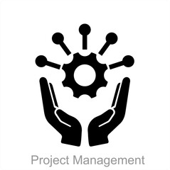 Project management and management icon concept - obrazy, fototapety, plakaty
