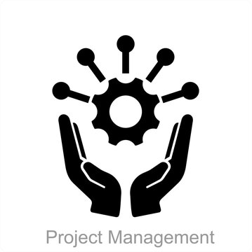 Project management and management icon concept
