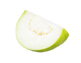 Sliced of Guava fruit isolated on white background.