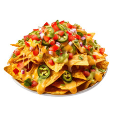 Nachos,Mexican food isolated on transparent background,transparency 