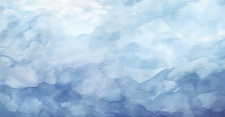 Obraz premium Sweeping blue and white abstract watercolor pattern, evoking images of swirling skies or gently rolling waves.