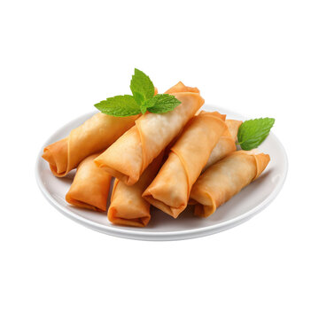 Egg rolls,spring rolls isolated on transparent background,transparency 