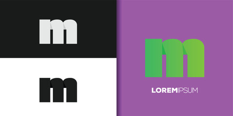 bold letter m logo set
