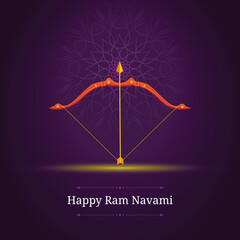 happy ram navami festival india greeting vector - obrazy, fototapety, plakaty