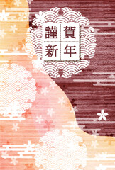 桜　年賀状　和柄　文様　背景