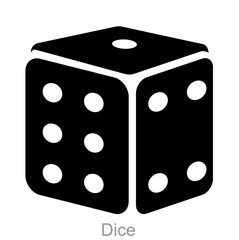 Dice and square icon concept